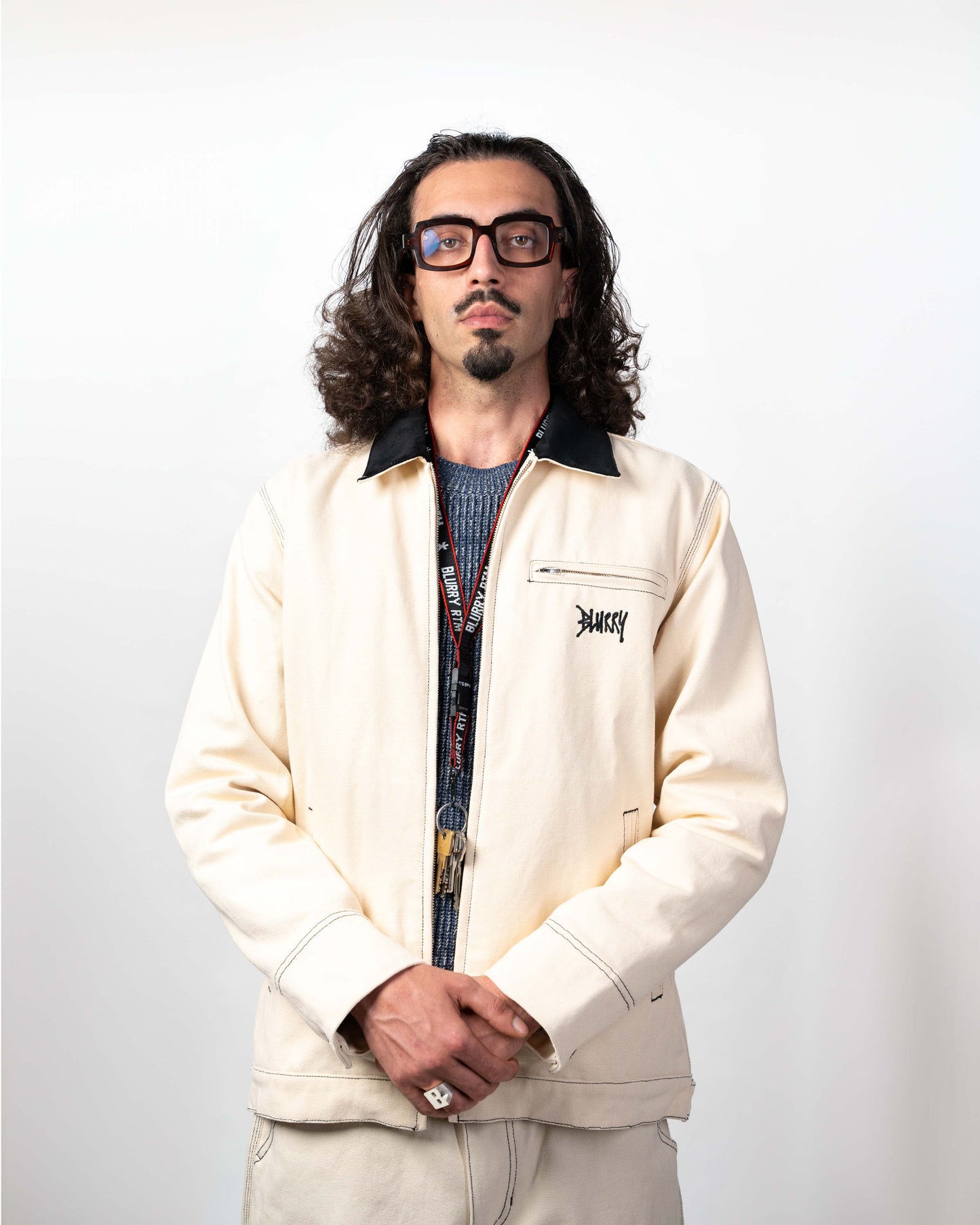 Blurry Canvas work Jacket (Sand/Black)